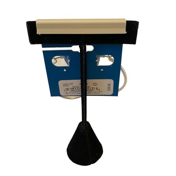 Matte Silver Toned Embossed “Love” Hoop Earrings. - Picture 4 of 6